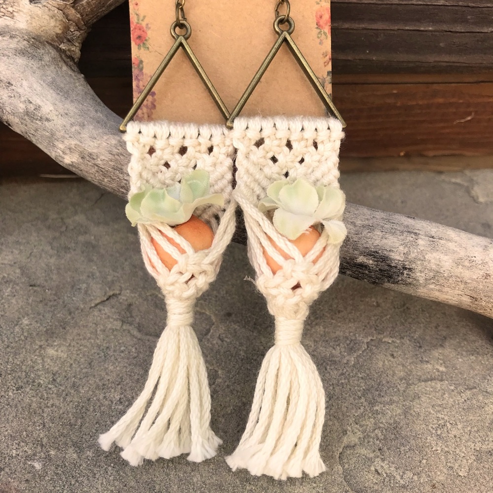 Unique Plant Hanger Earrings
